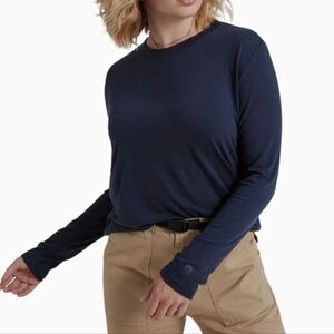 Allbirds Sea Long Sleeve T Shirt Slouchy Sustainable Women Granola Merino Black